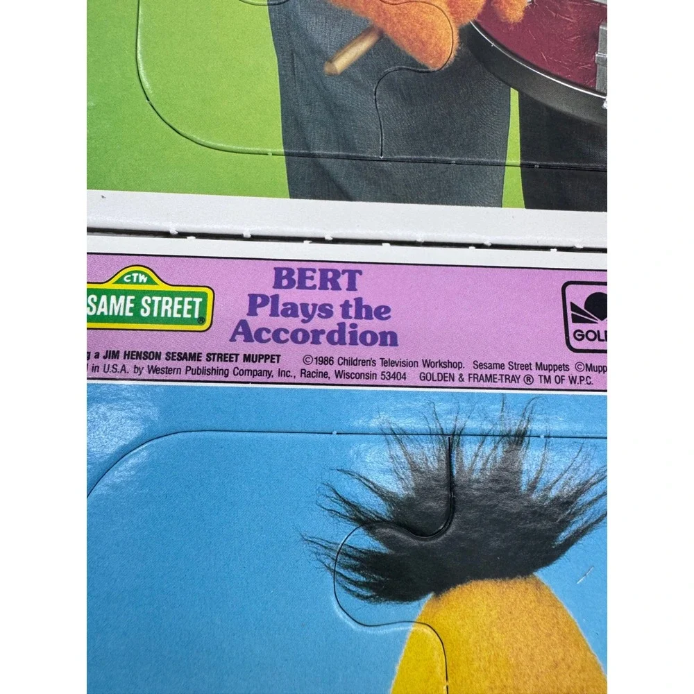 Golden Sesame Street Frame-Tray Puzzles‎ Set 8pc Kids 1986 Vintage New Big Bird